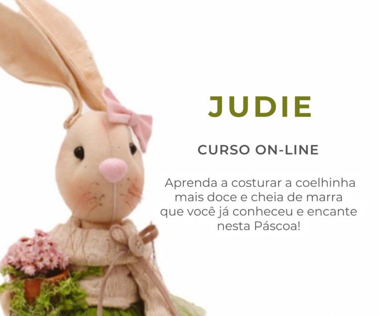 Kit Judie Essencial: boneca de pano com roupinhas e acessórios artesanais, perfeita para montar sua coelhinha exclusiva