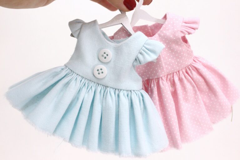 boneca de pano vestido algodao azul jpg